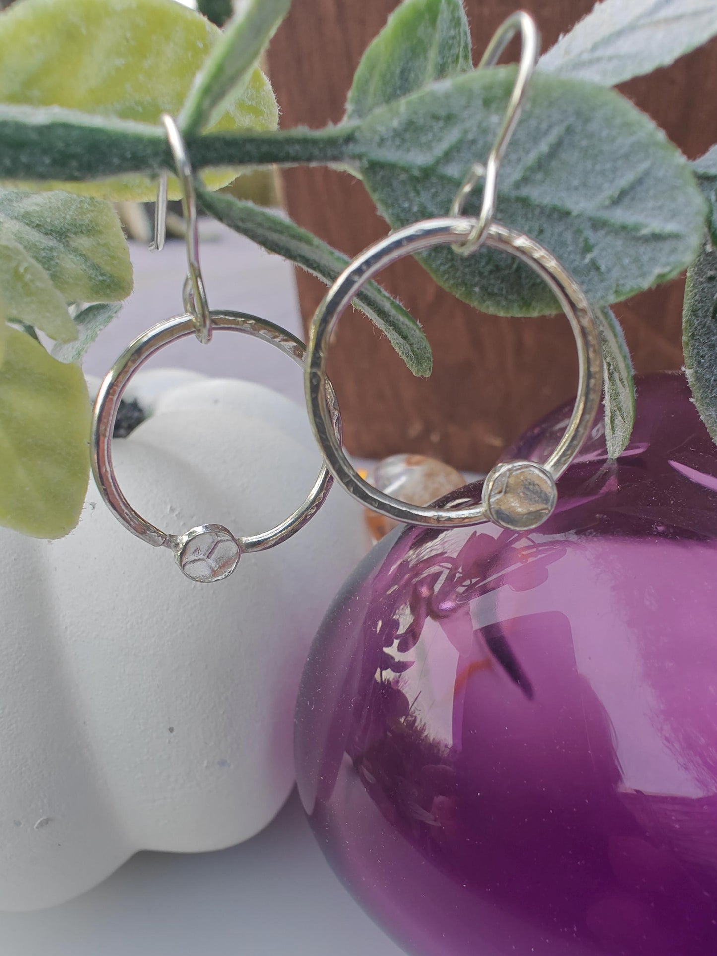 Silver hoop earrings