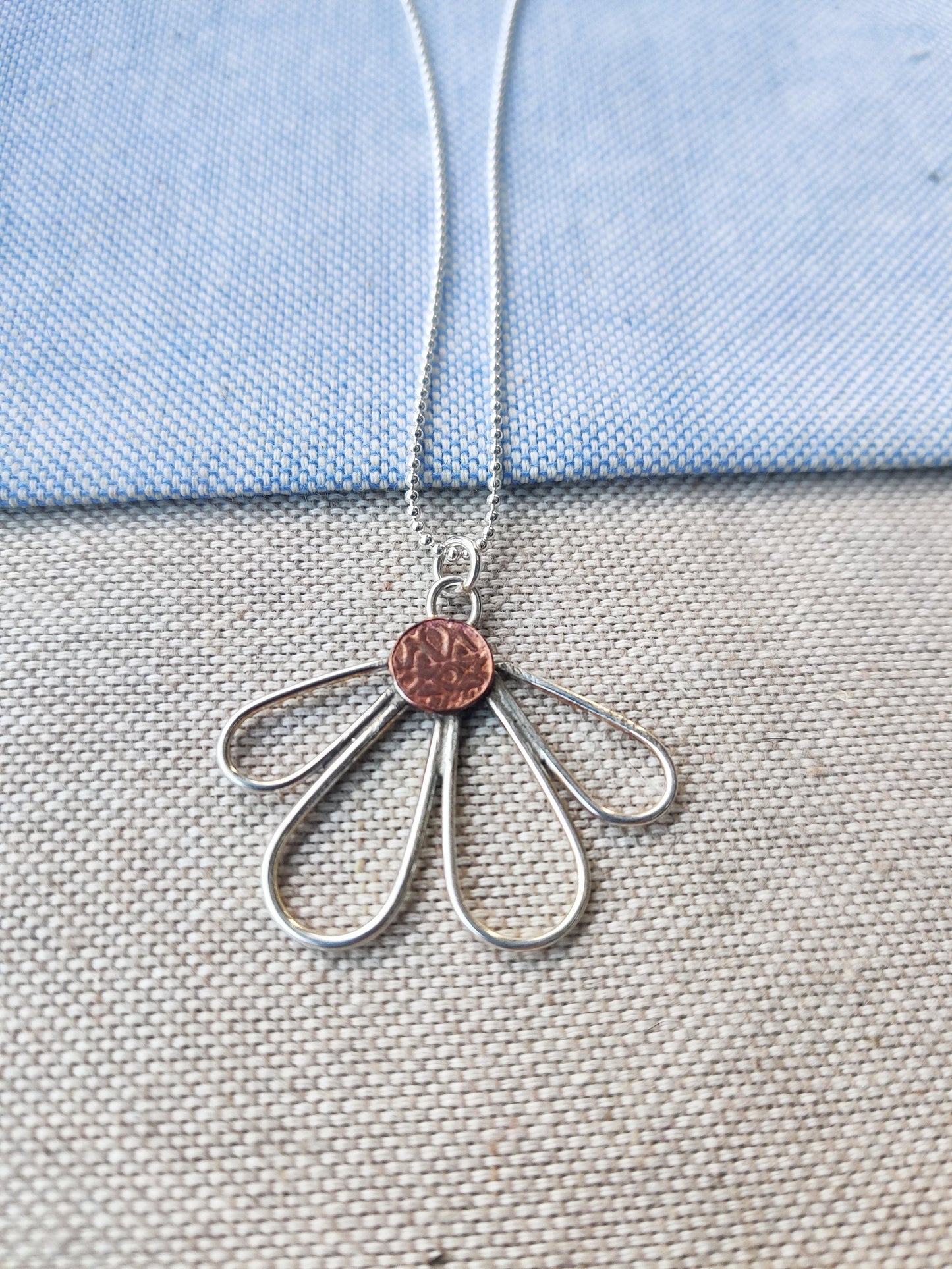 Daisy pendant, flower jewellery