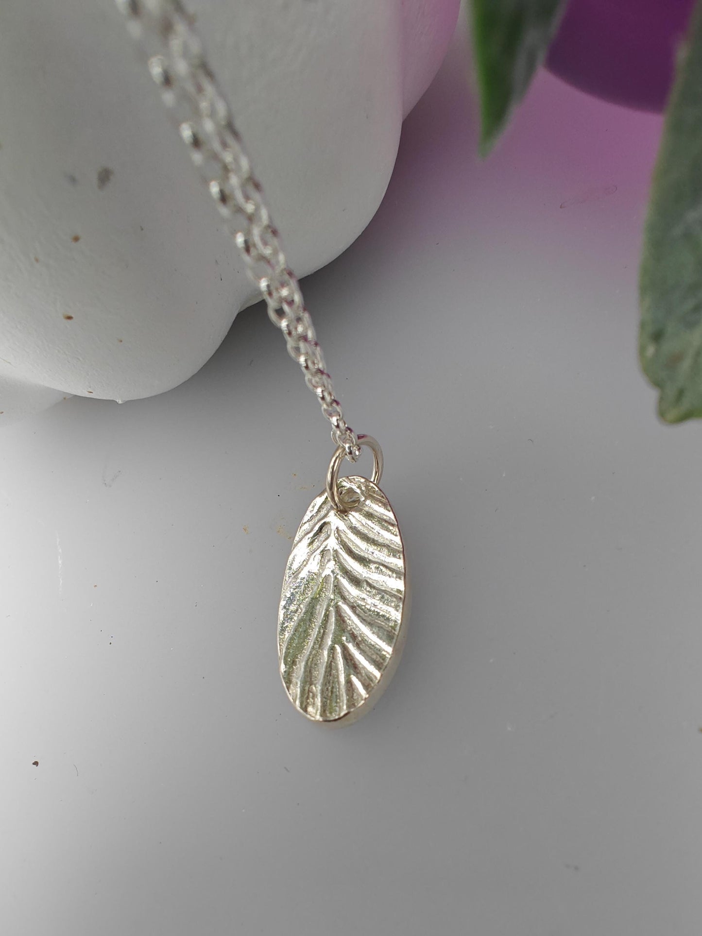 silver leaf pendant