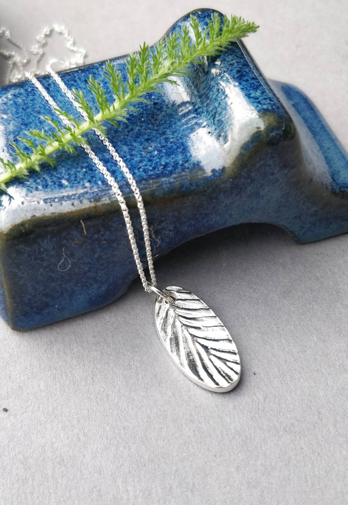 silver leaf pendant