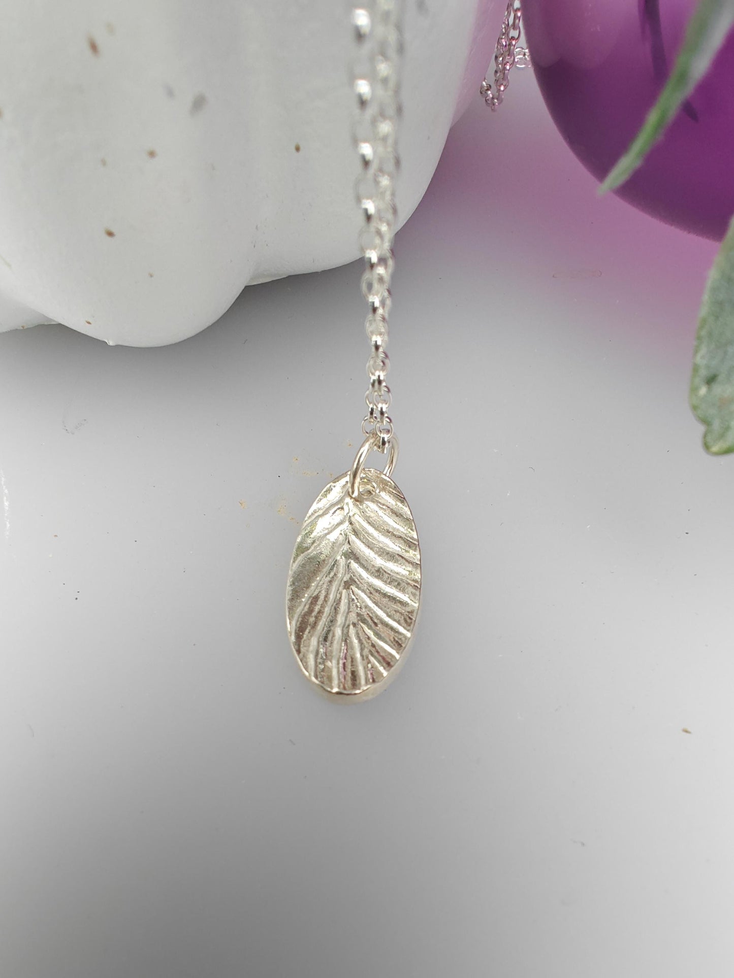 silver leaf pendant