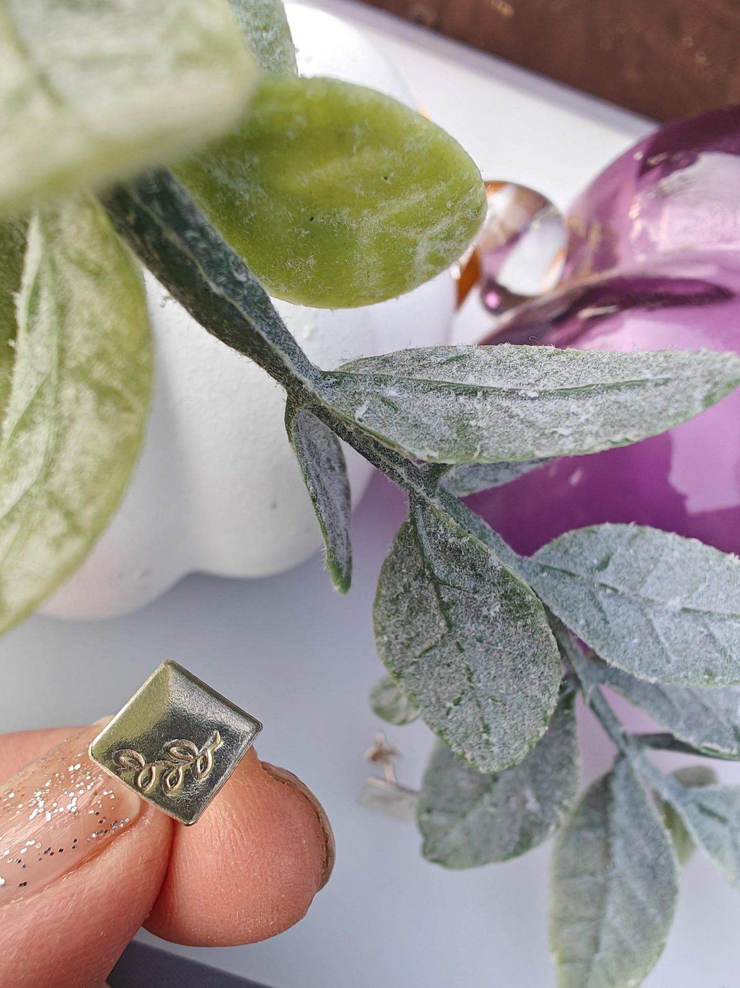 Leaf silver earrings-small studs