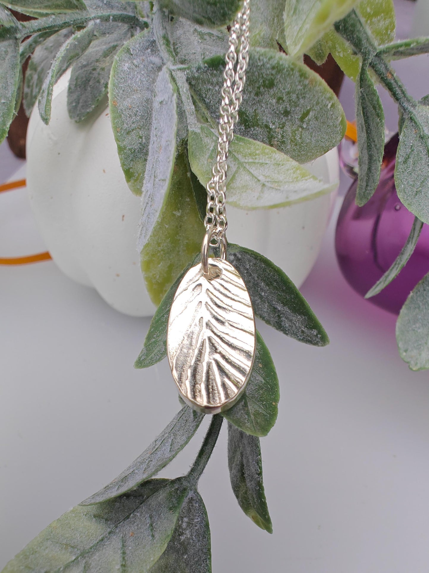 silver leaf pendant