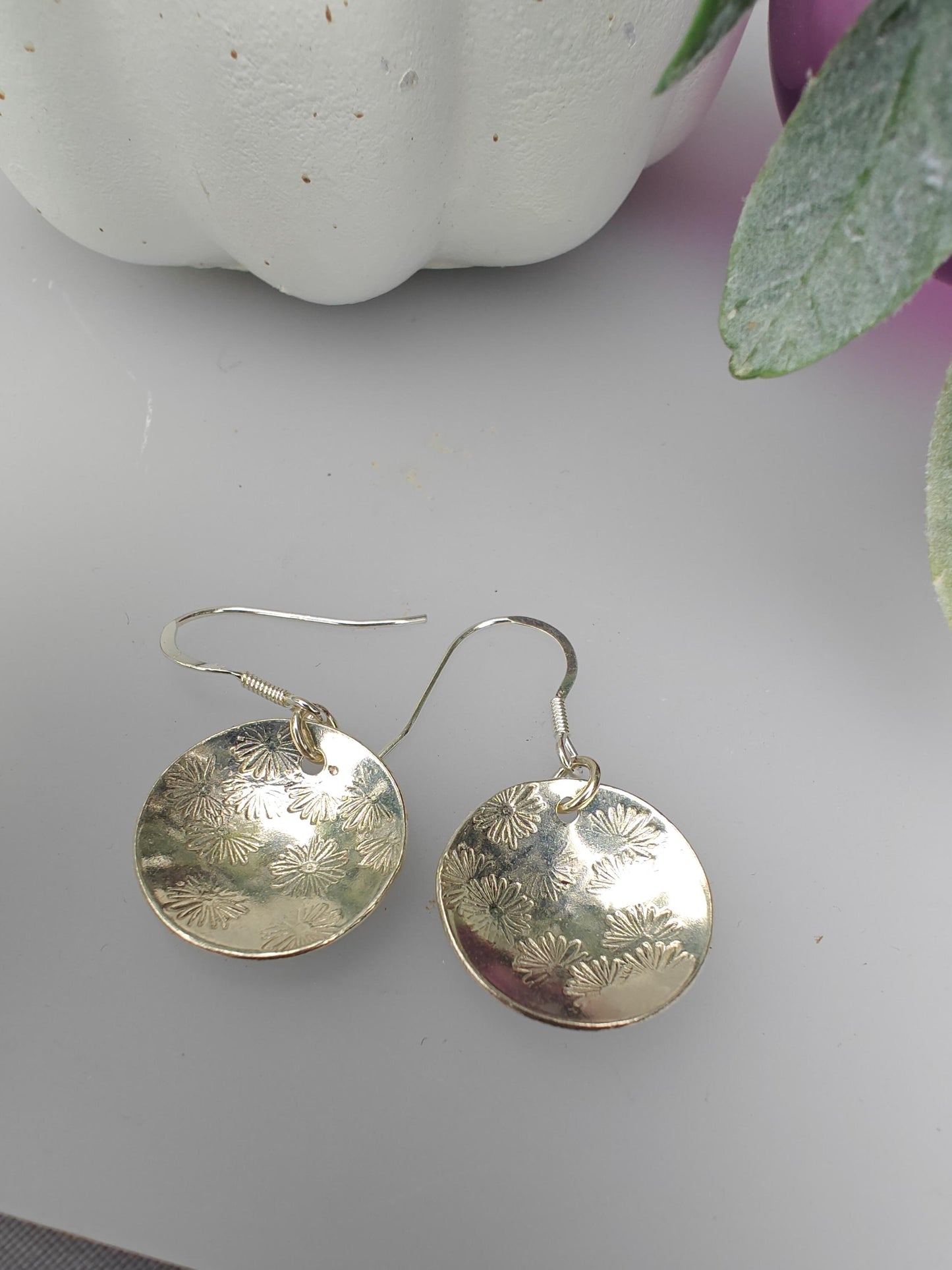 Large flower earrings