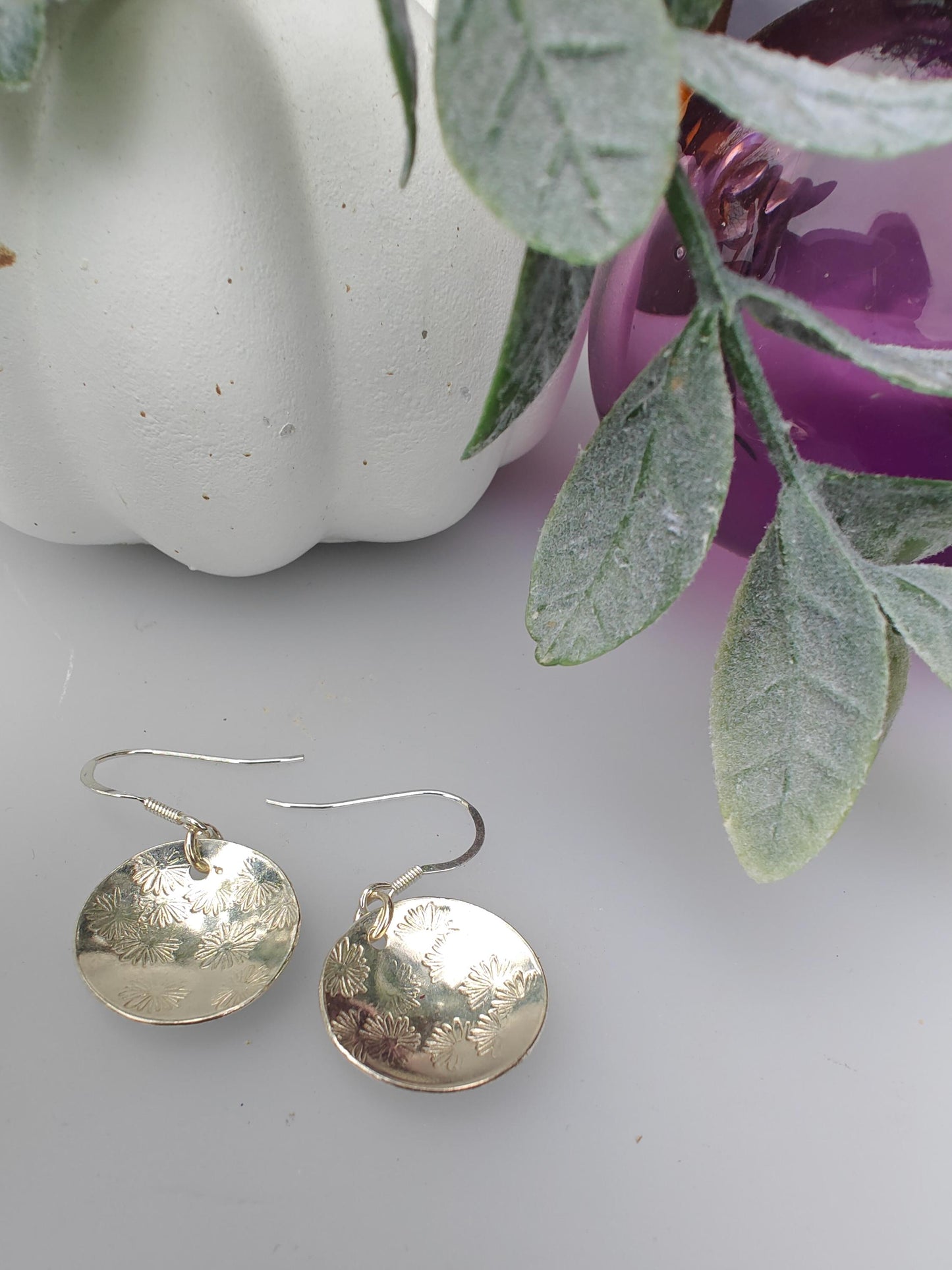 Large flower earrings