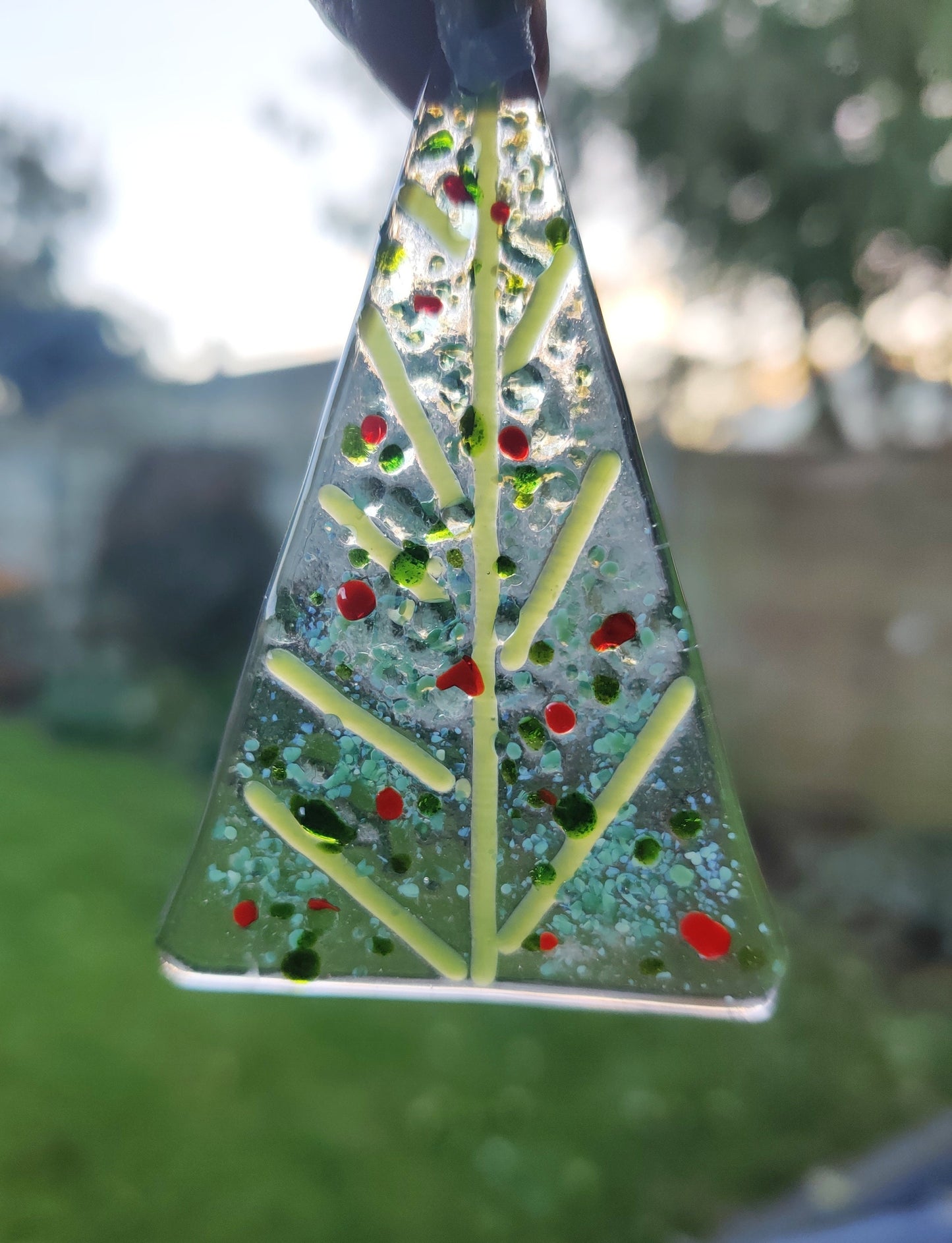 Christmas glass tree decorations, green