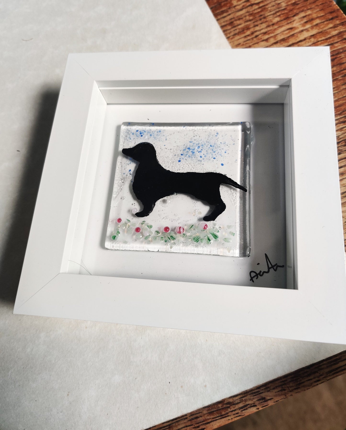 Dashound glass picture