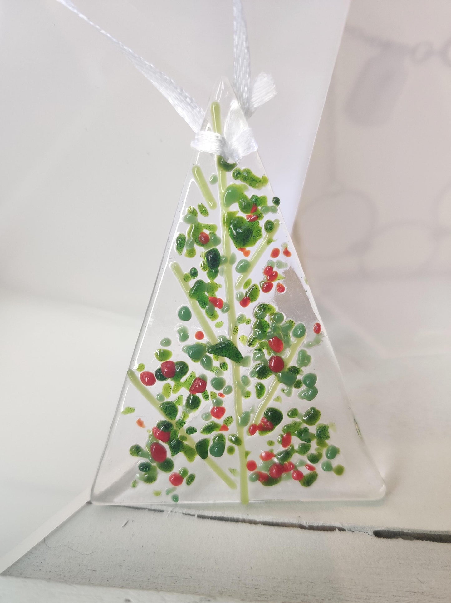 Christmas glass tree decorations, green