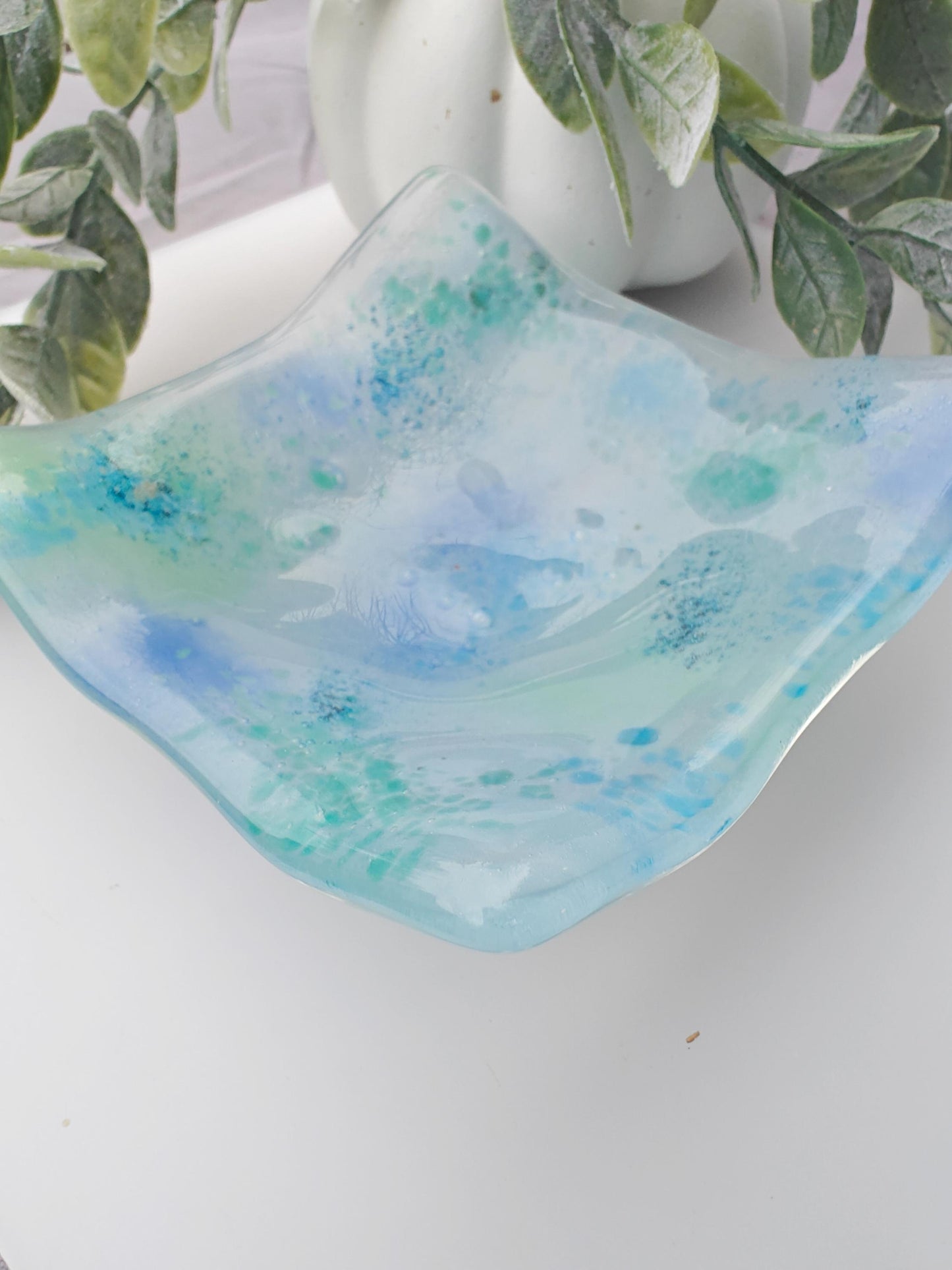 Blue haze trinket dish, ring dish