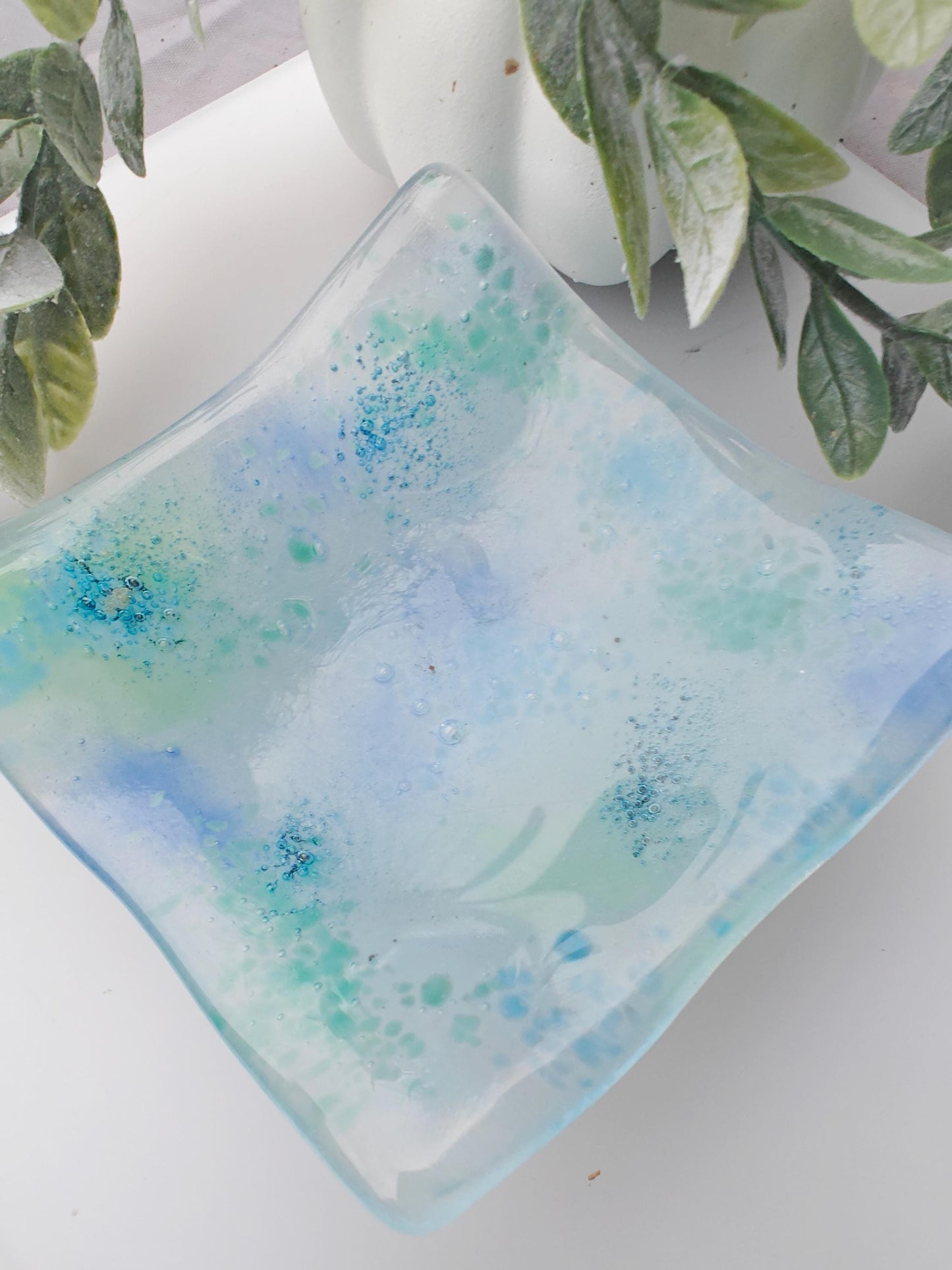 Blue haze trinket dish, ring dish