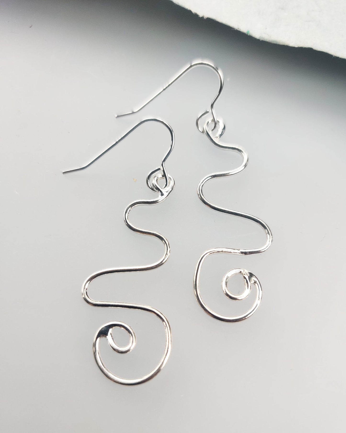 Wiggles earrings, silver earrings