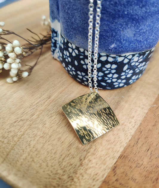 Sea ripples, brass  pendant,  jewellery