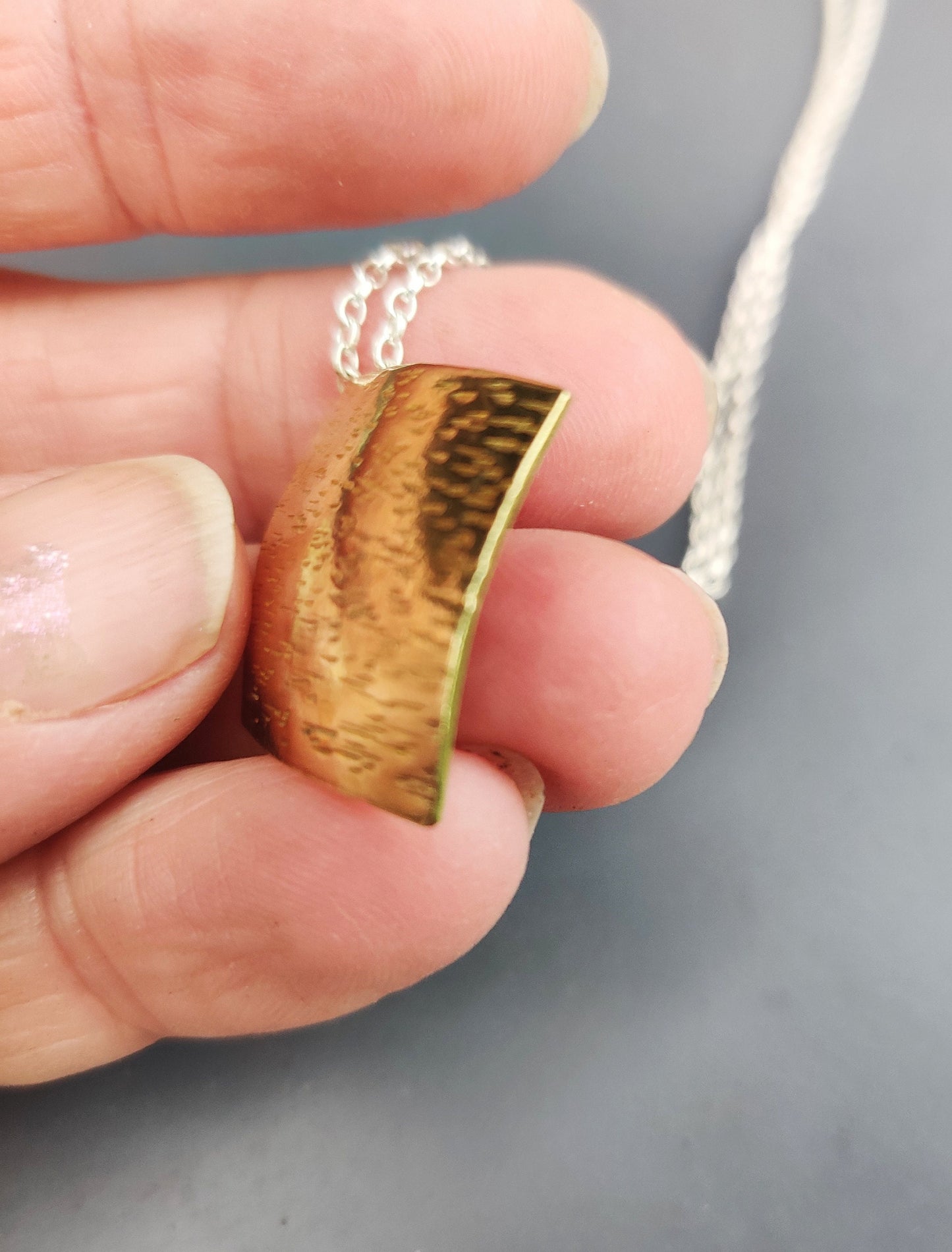 Sea ripples, brass  pendant,  jewellery