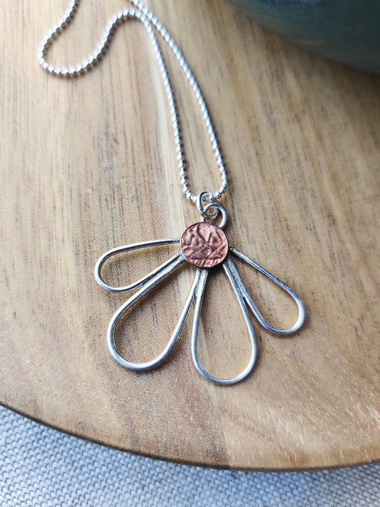 Daisy pendant, flower jewellery