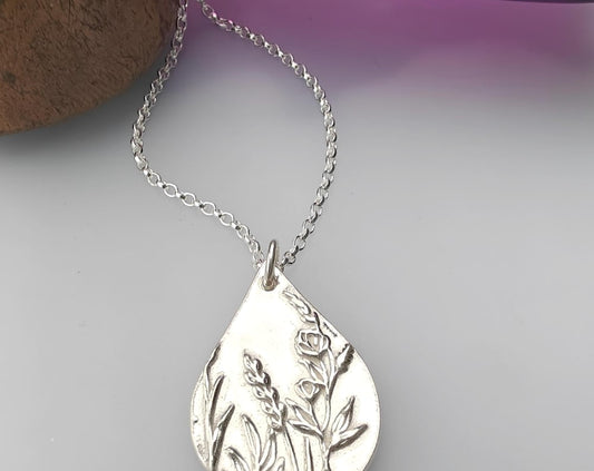 Wild flower meadow pendant necklace